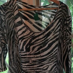 Alberto Makali zebra print front wrapping blouse